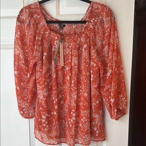 Floral Orange Women’s Top